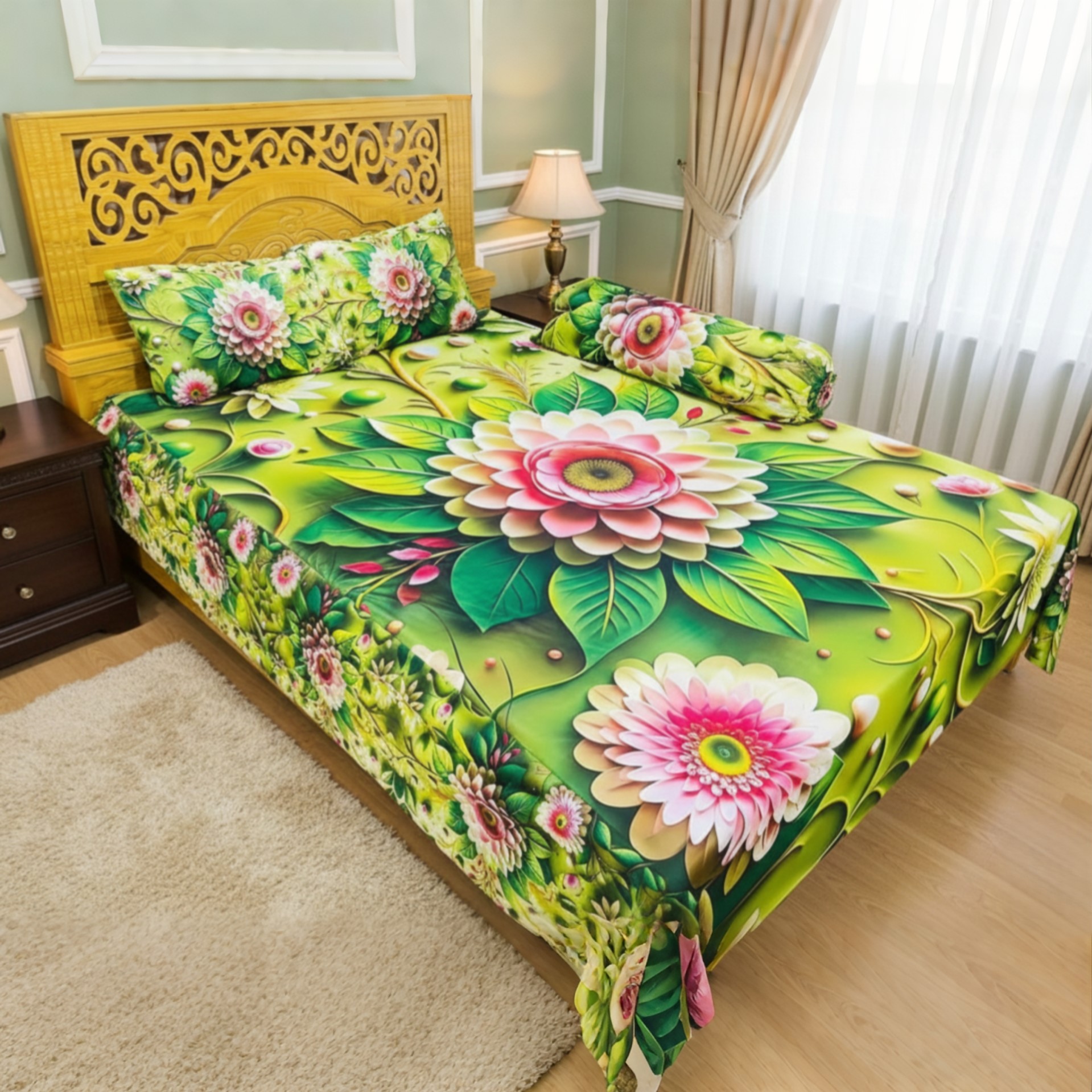 Premium 3D Design China Velvet Bed Sheet