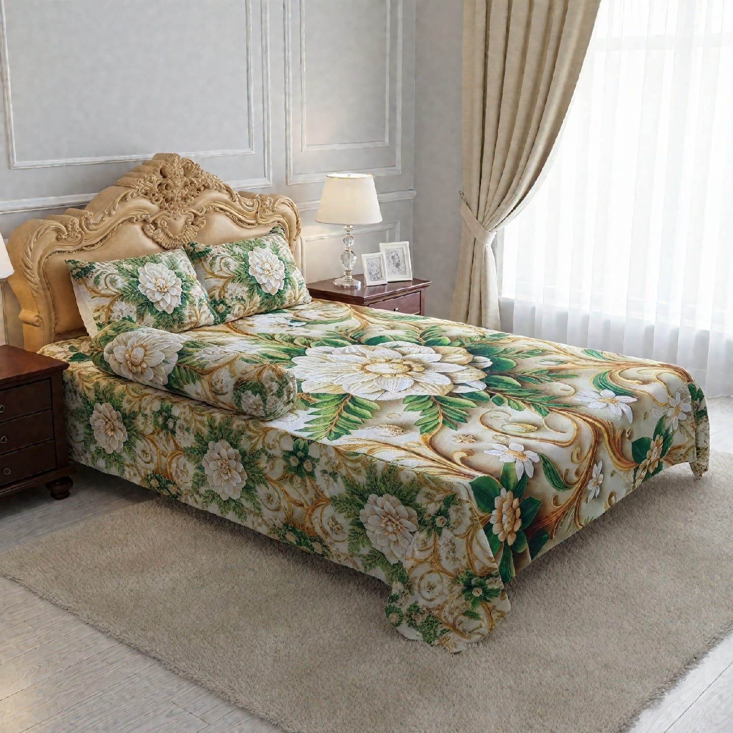 Premium 3D Design China Velvet Bed Sheet