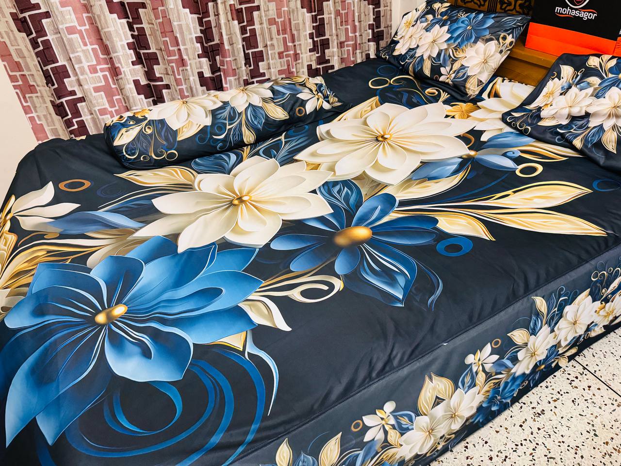Premium 3D Design China Velvet Bed Sheet